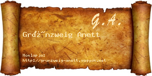 Grünzweig Anett névjegykártya